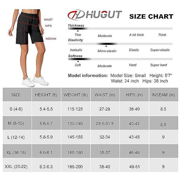 Women's Lightweight Hiking Cargo Shorts Quick Dry Athletic Shorts for Camping Tr - Picture 6 of 7